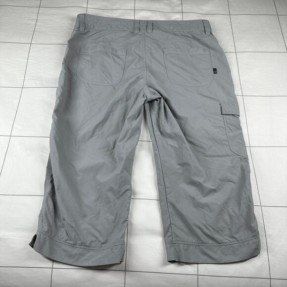 Mountain Hardwear Pants Womens 12 Gray Capri Cropped Nylon Hiking Trail Outdoor - Picture 2 of 10